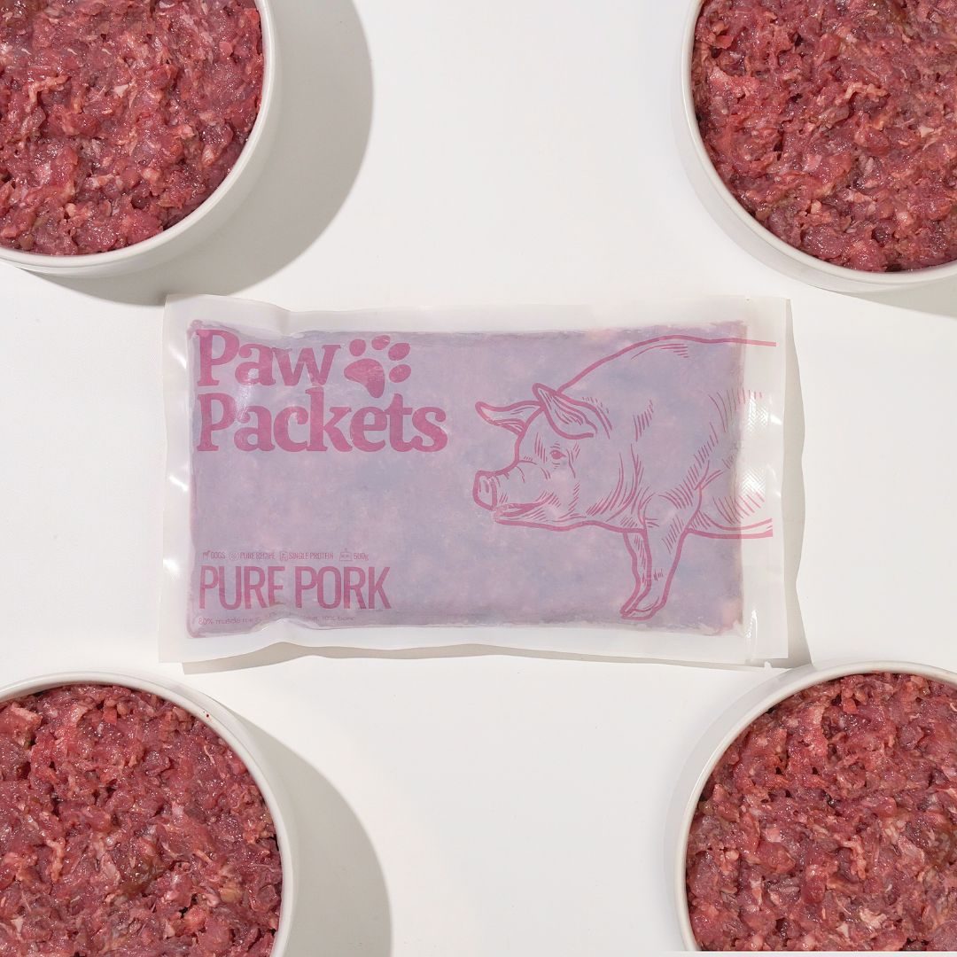 Paw Packets Makanan Anjing raw food Pure Pork babi