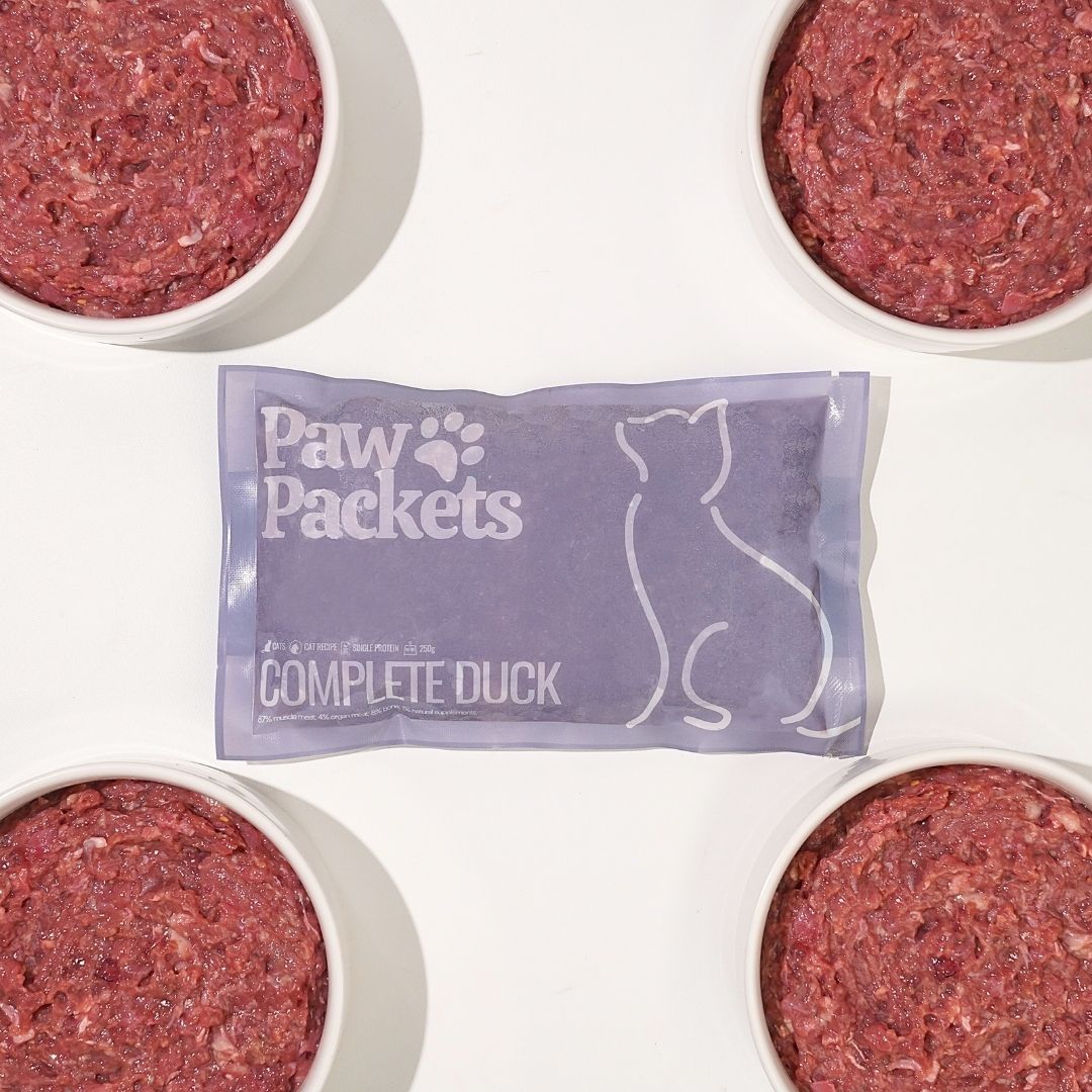 Paw Packets makanan kucing raw food duck bebek