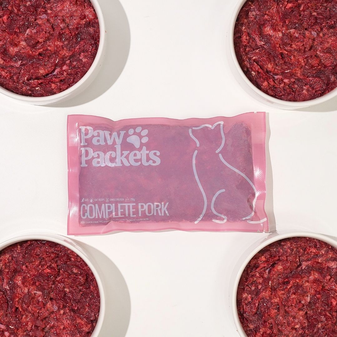 Paw Packets raw food makanan kucing pork babi