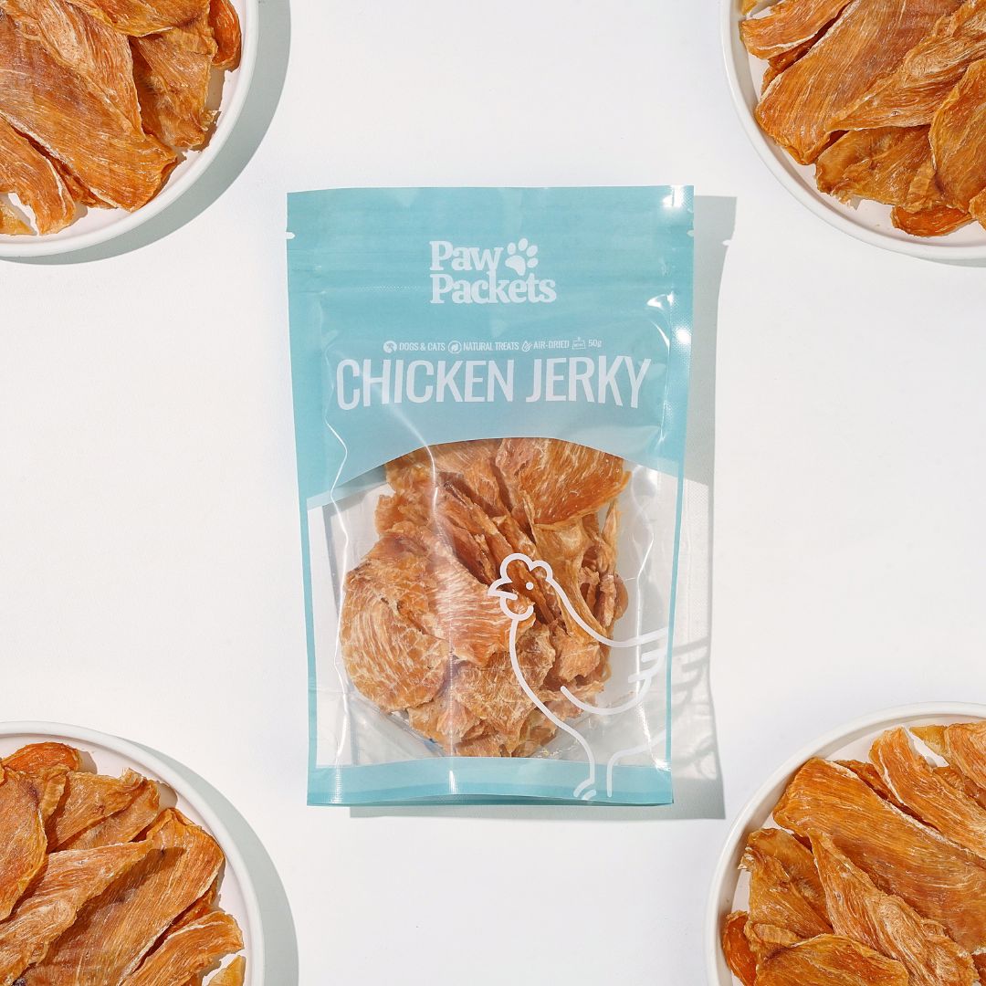 Paw Packets treats cemilan anjing kucing chicken jerky ayam