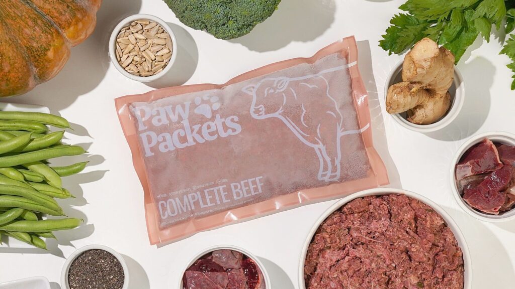 paw packets makanan anjing mentah raw food